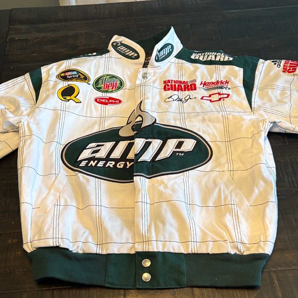 Chase Authentics Dale Earnhardt Jr 88 Amp Energy Jacket - White and Green